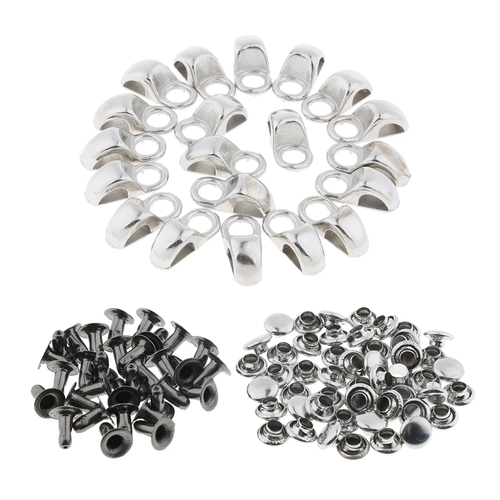 Silver 02 20x крюк для шнурков ботинка фитинги с заклепками пряжки Легкосплавные для альпинистские ботинки - Цвет: Silver 02