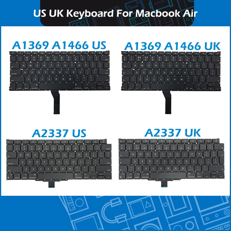 

Laptop A1370 A1465 A1369 A1466 A1534 A2179 A2337 US UK English Keyboard For Macbook Air Retina 11" 12" 13" Keyboards Replacement