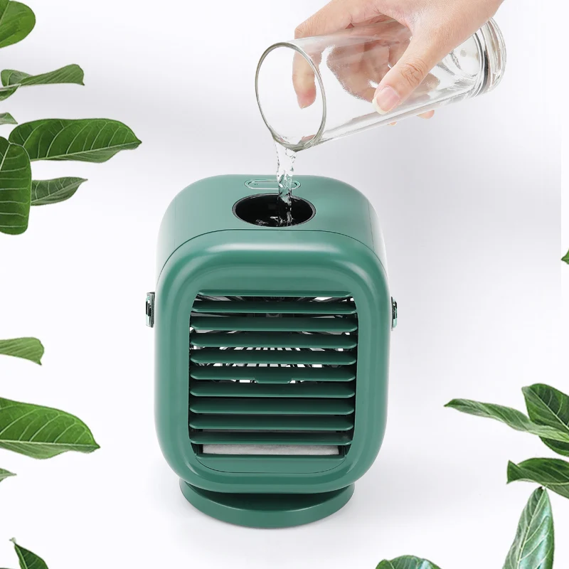 

Portable Air Conditioner Mini USB Conditioner Water Ice Cooling Fan Cooler Rechargeable Humidifier Purifier Low Noise for Office