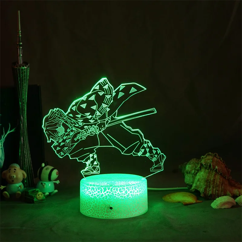 

Anime Kimetsu No Yaiba LED Night Light Demon Slayer Lamp Kids Child Birthday Gift for Bedroom Decor Agatsuma Zenitsu Light