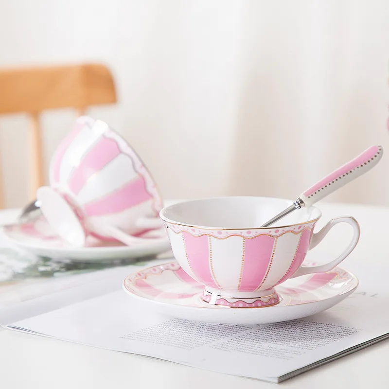 

European style simple coffee cup and dish ceramic tea high bone china set