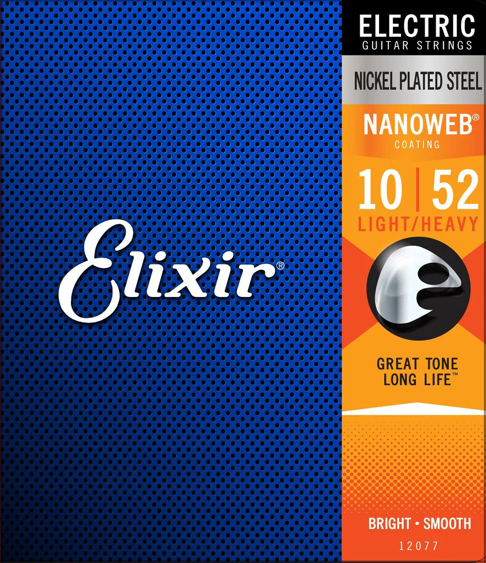 Стальные Струны для электрогитары Elixir Nanoweb 12077 покрытие из никеля стандартное
