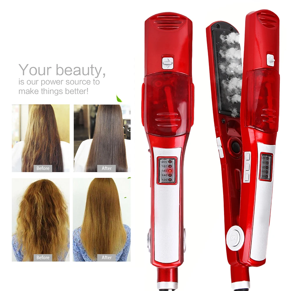 

Steam Hair Straightener Professional Flat Iron Straightening Hair Styling Tools Steam Spray Hair Iron Hair Curler Straight Hair