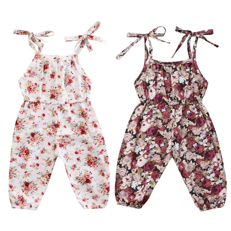 

Infant Toddlers Girl Floral Romper Jumpsuit Sling Playsuit Summer Cotton Sleeveless Sunsuit Girls Clothes Outfit