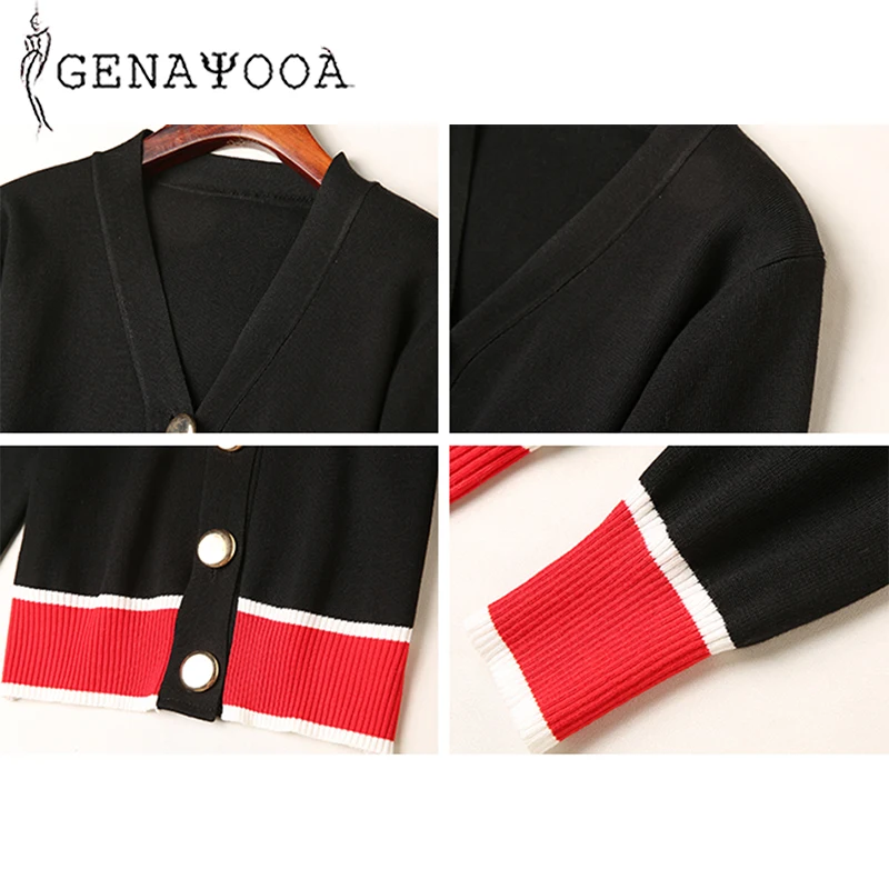 Genayooa элегантный осенний 2019 вязаный спортивный костюм женский Повседневный
