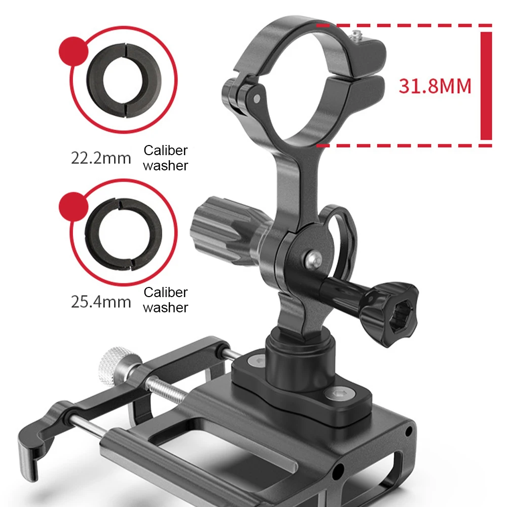 

Bike Phone Mount Bicycle Holder Aluminum Alloy Adjustable Motorbike Cell Phone GPS Mount Holder for Smartphones
