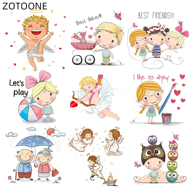 ZOTOONE Симпатичные нашивки для девочек с утюгом мультяшный Ангел нашивка Детей