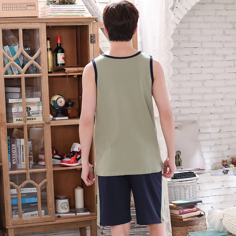 Новинка 2022 летняя мужская пижама жилет мужской пижамный комплект Мужская из