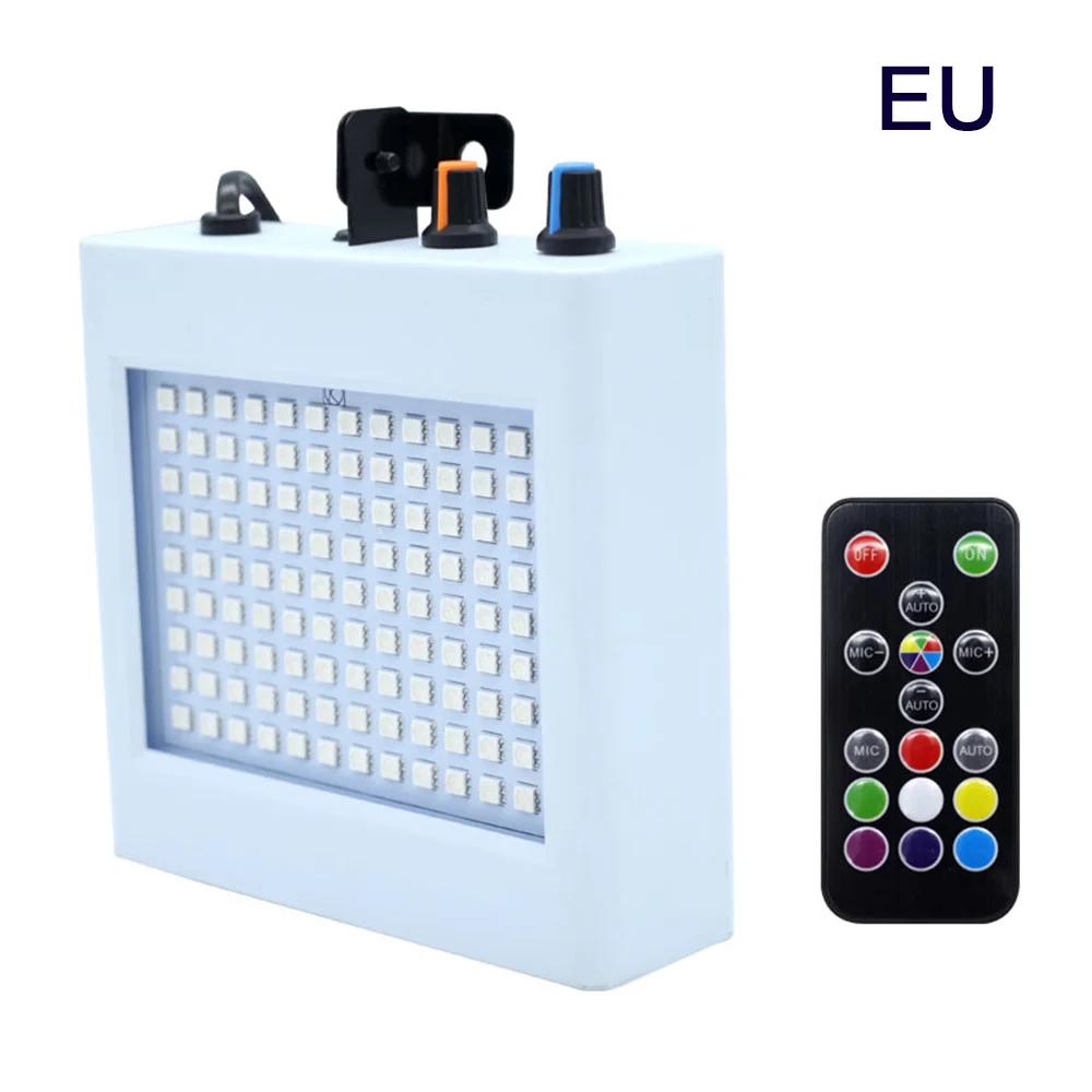 

LED Stage Light 108 LED Mixed Flashing Stage Lights Remote Sound Activated Disco Lights for Festival Parties KTV Decor US/UK/EU