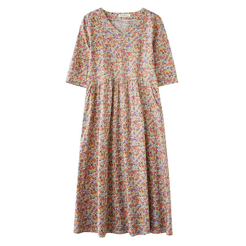 Элегантные женские Платья с цветочным принтом и коротким рукавом новинка 2024