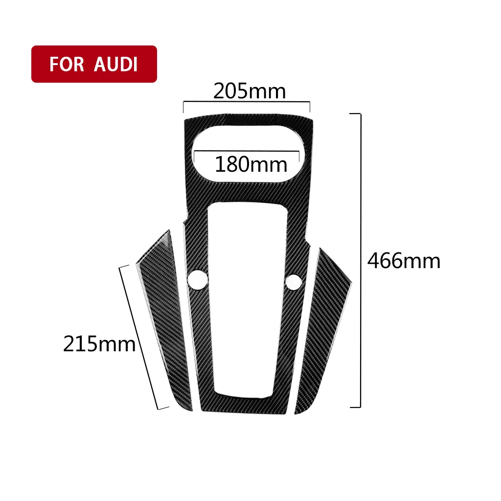 

for Audi A3 8V 2014 - 2018 Car Interior Carbon Fiber Gear Shift Panel Trim Cover Decals Styling Accessories 3D