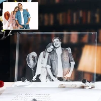 customized glass rectangle photo frame laser engrave personalized bedside picture frame birthday gift wedding souvenir gift