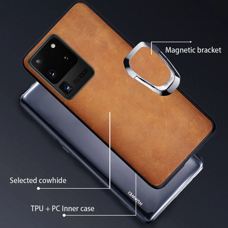 Чехол для телефона Samsung Galaxy S21 Ultra S8 S9 S10 S10e Note 10 20 Plus A30s A50 A50s A70 A51 A71 из кожи Крейзи