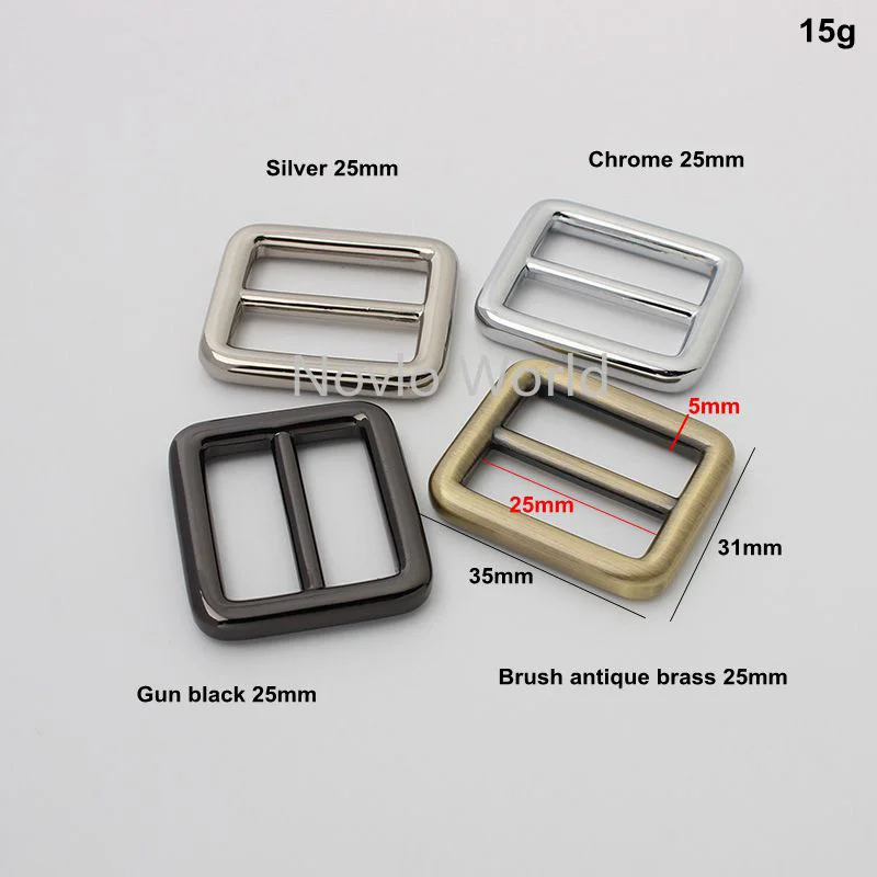 50 pieces 6 colors 5 size 19-25-32-38-51mm alloy meterial tri-glide adjuster buckles for chains bag purse strap connector-paco