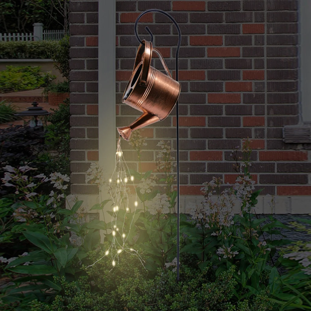 

Solar Powered Watering Can Sprinkles Star String Lights for Garden Outdoor Party Decoration Summer Lighting