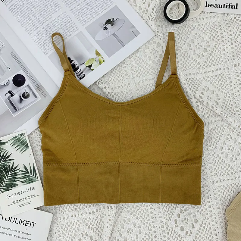 

Seamless Breast-Wrapped Beautiful Back Sling Underwear Girl Tube Top Sports Vest Bra TT@88