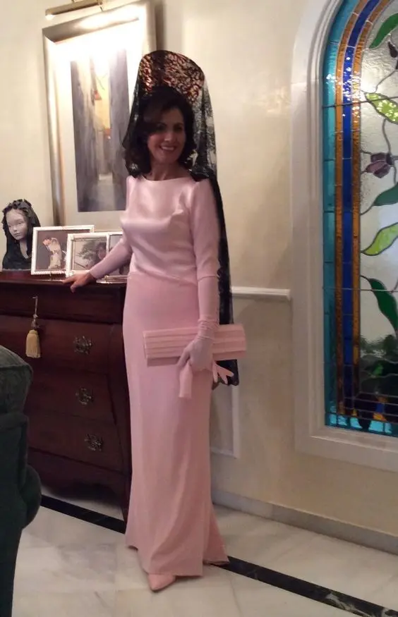 Платье длинное для матери невесты свадебное розовое платье футляр с длинным