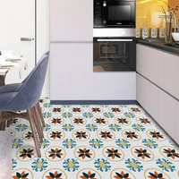 european creative color self adhesive floor stickers waterproof tiles bathroom kitchen non slip twill pvc floor decal art decor