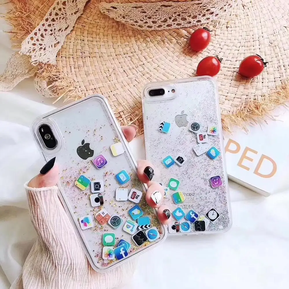 Чехол зыбучий песок для iPhone 6 6S 7 8 Plus X XR XS MAX|Бамперы| |
