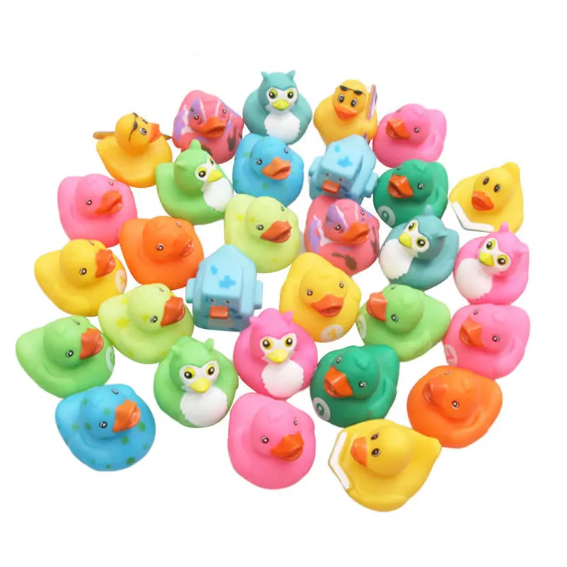 

3 Pieces Mix Collection Duck Float Sound Toy Baby Bath Toy Theme Party Stage Decoration Halloween Gift For Children
