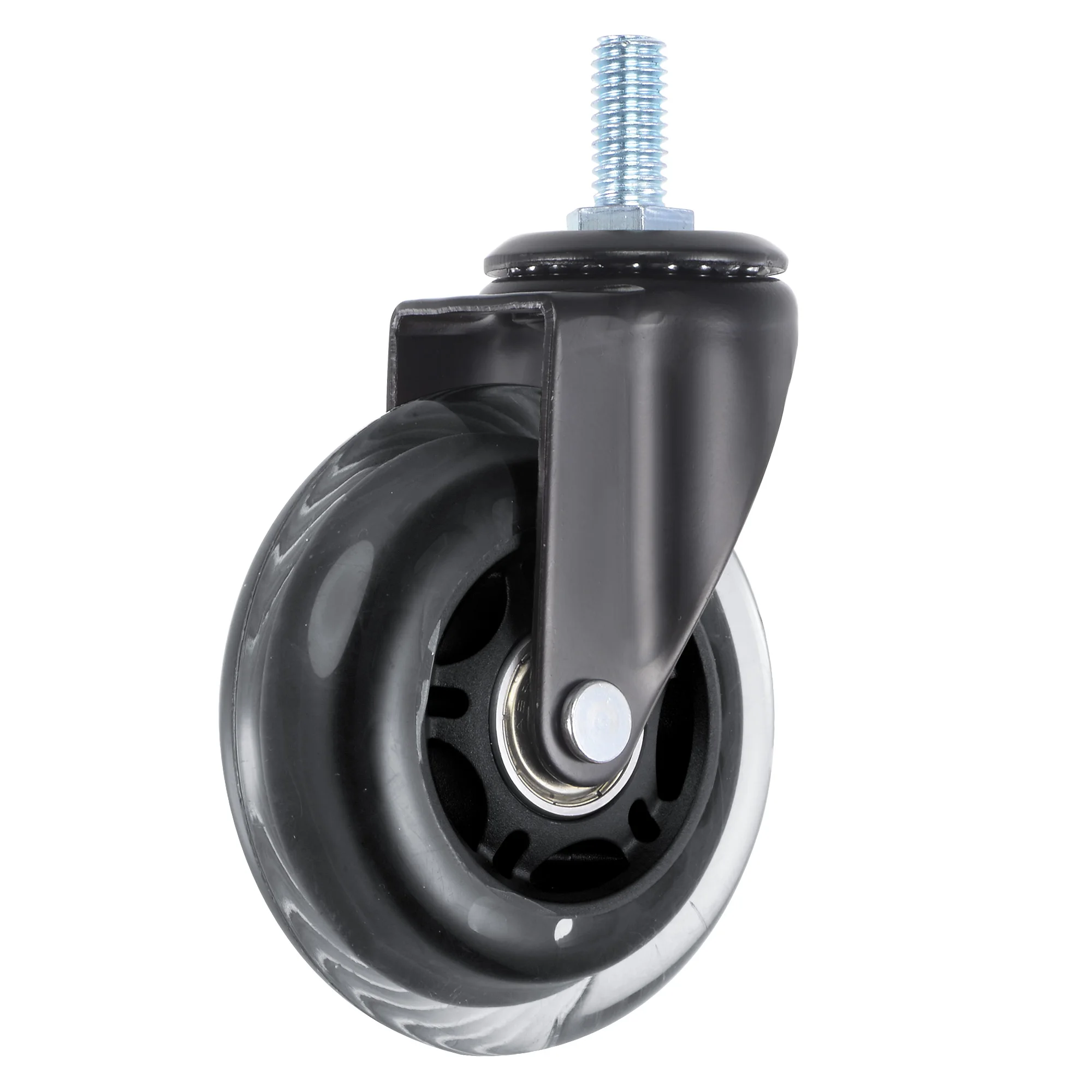 

Uxcell Swivel Caster Wheel PU 3" Diameter with M10 Threaded Stem 110Lbs Load Capacity for Furniture Workbench Black