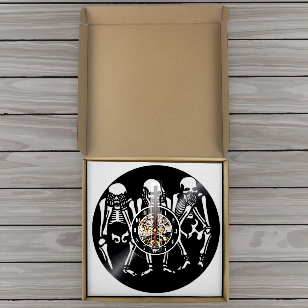 Настенные часы с черепами виниловые декоративные изображением мудрости черепов