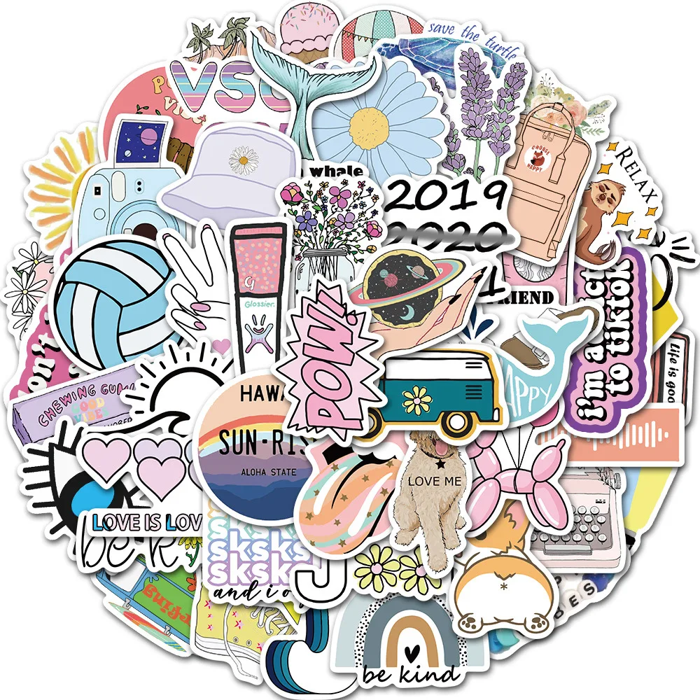 

50pcs Graffiti Stickers Suitcase Skateboard Refrigerator Laptop Guitar Stickers