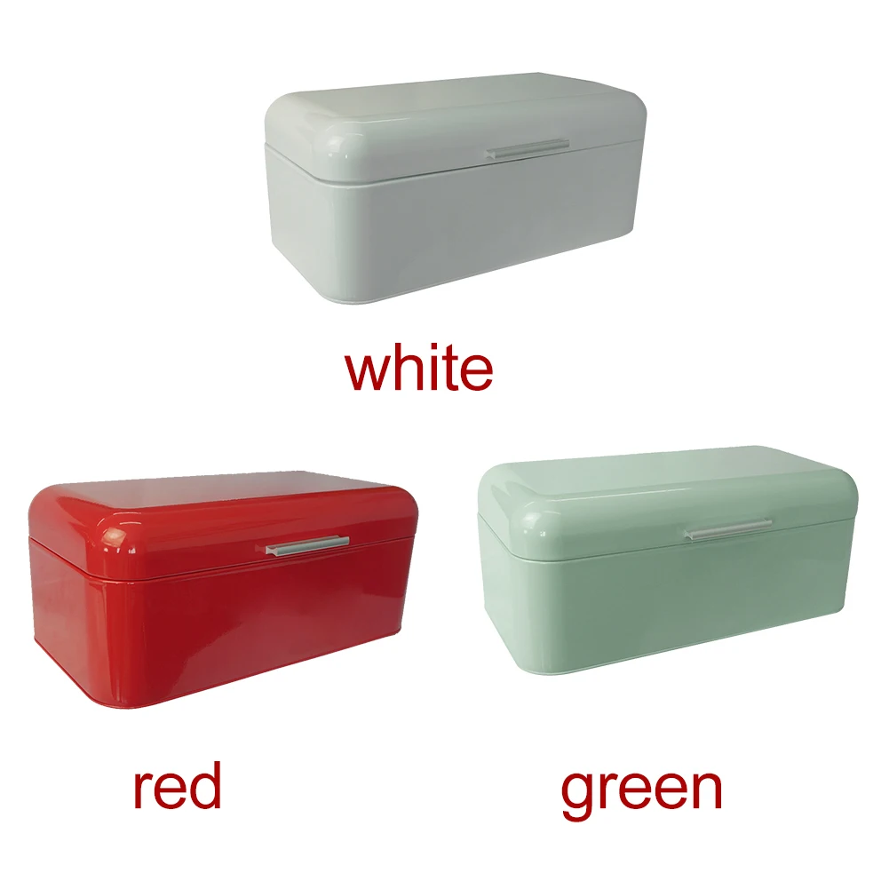 

Metal Vintage Saves Space Practical Container Tin Holiday European Style Storage Box Gift Bread Bin Holder Square Shape Kitchen