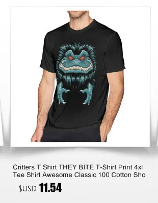 Critters футболка они кусают Футболка с принтом 4xl Футболка удивительный Классическая 100 хлопок Рубашка с короткими рукавами Для мужчин футболка