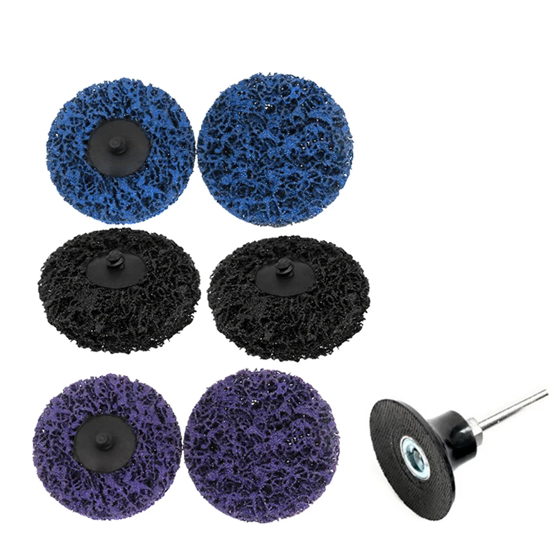 

6 Pcs 3 Inch 75mm Roloc Quick Change Disc Clean & Easy Strip Grinding Disc(with Mandrel )for Metal Paint Rust Removal