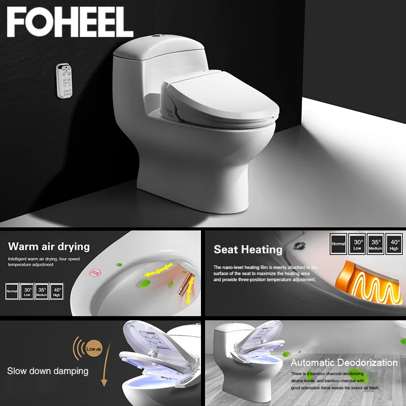 FOHEEL "умное" сиденье для унитаза, электрическое биде, крышка, биде, тепловая Чистка, сухой массаж, умное сиденье для унитаза для ребенка, женщины