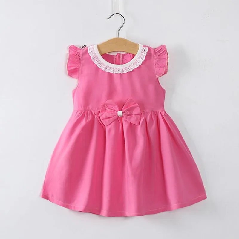 Платье для новорожденных девочек Хлопковое платье с короткими рукавами