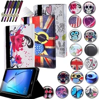 kkll for huawei mediapad t3 8 0 pu leather smart tablet stand folio cover case free stylus