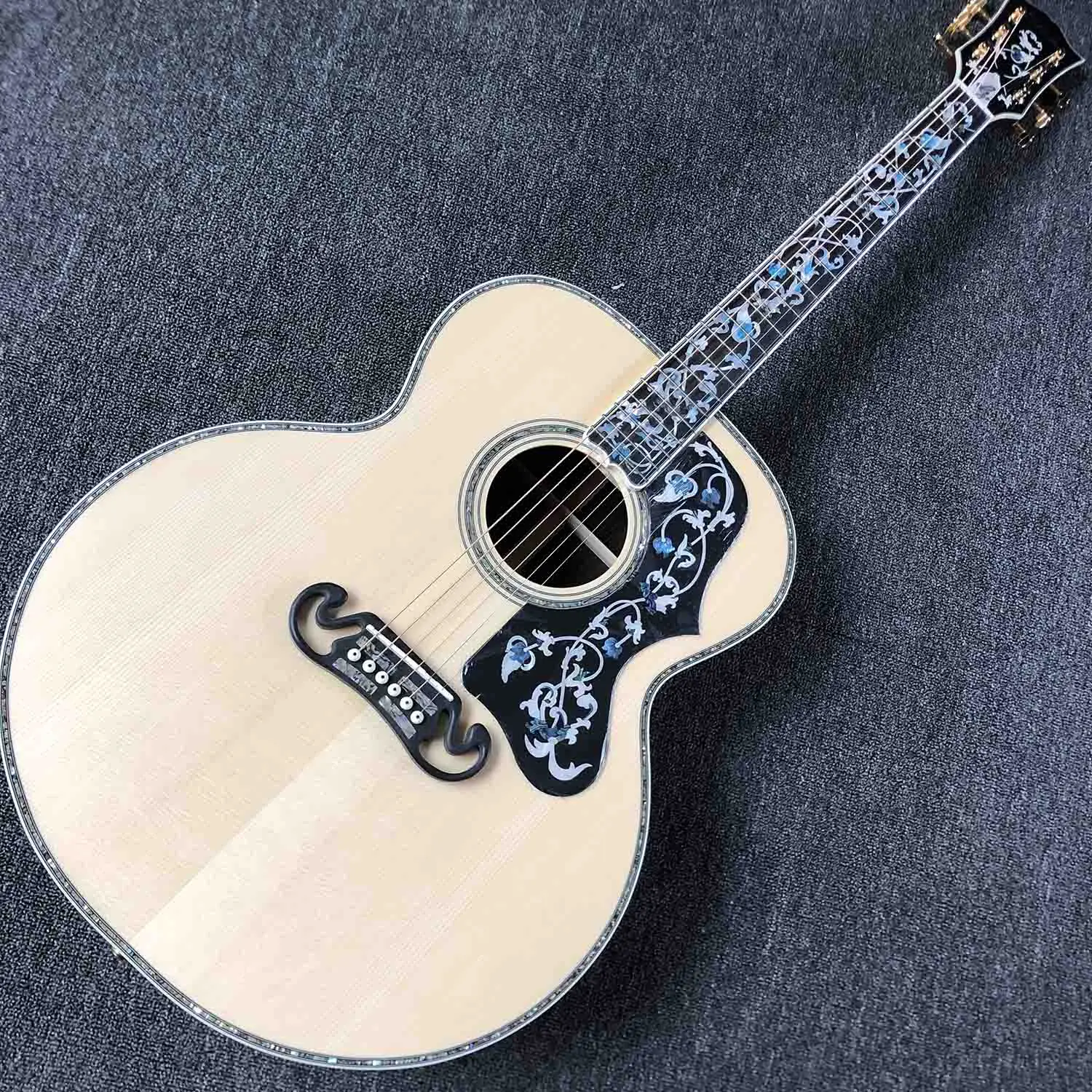 Custom All Solid 42" Adi Top Cocobolo Back Side Abalone Binding Ebony Fingerboard Acoustic Guitar Customized Logo is OK | Спорт и