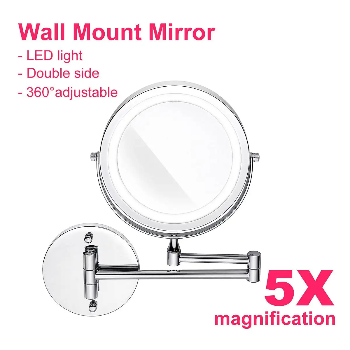 7 ''косметическое зеркало для макияжа с светильник светодиодный 5X увеличение