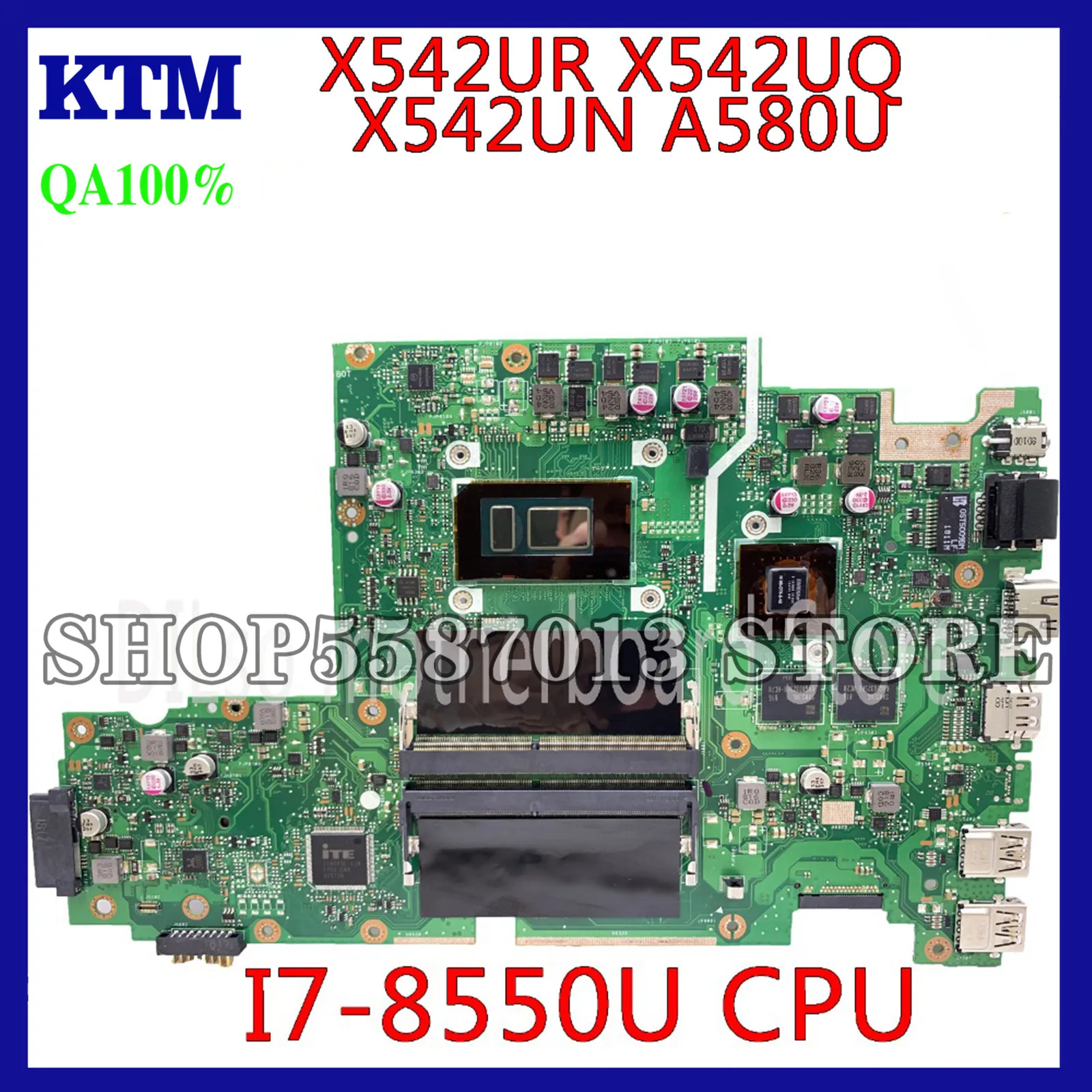 

KEFU X542U Motherboard For ASUS X542UR X542UQ X542UN A580U Laptop Motherboard notebook I7-8550 CPU original Motherboard Test