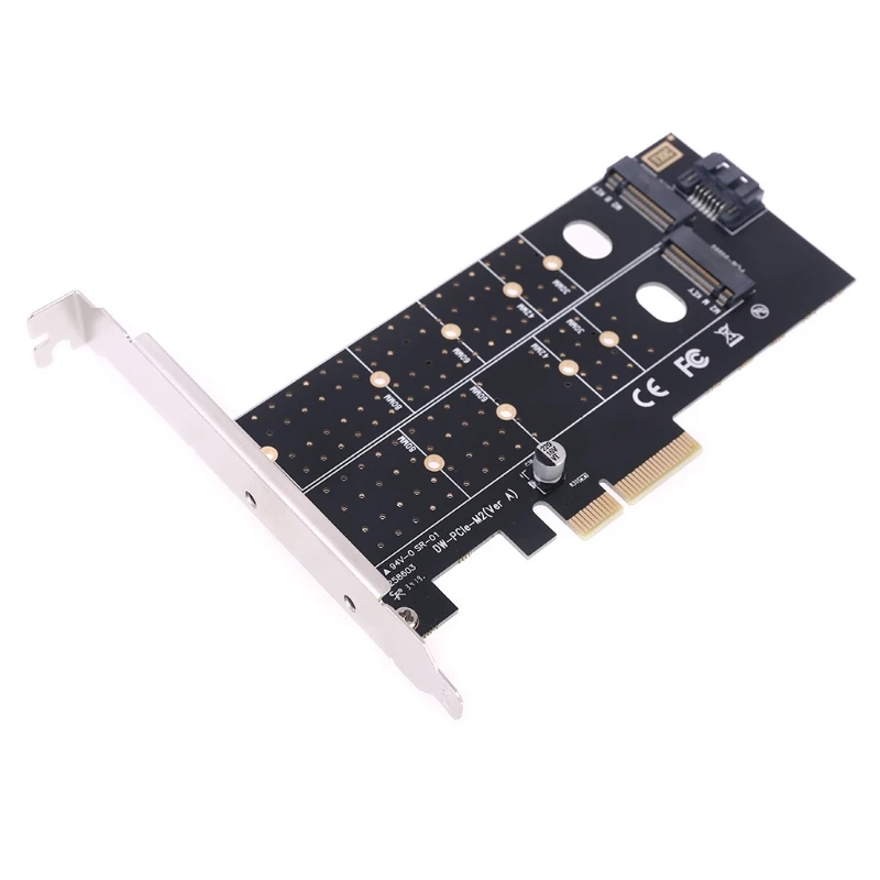 

2021 New PCIE to M2 M.2 Dual NVMe SSD Adapter M Key B Key SATA Riser Expansion Card