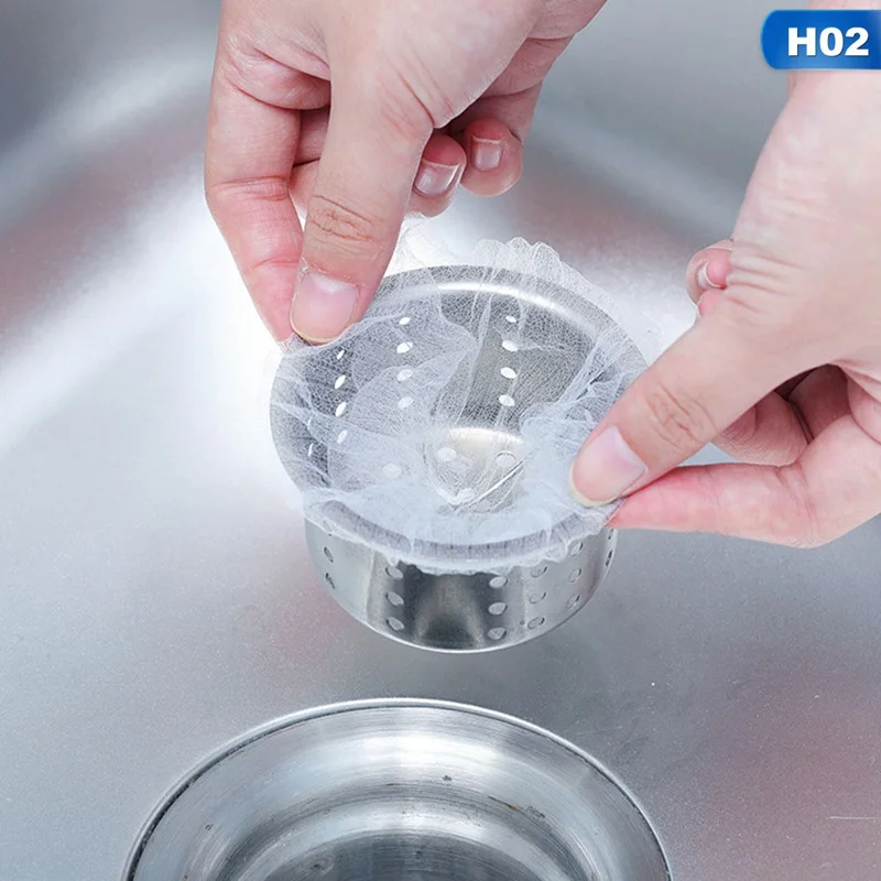 

100Pcs Sink Drain Hole Garbage Filter Mesh Bag Garbage Kitchen Trash Can Drain Filter Kitchen Bathroom Accessories