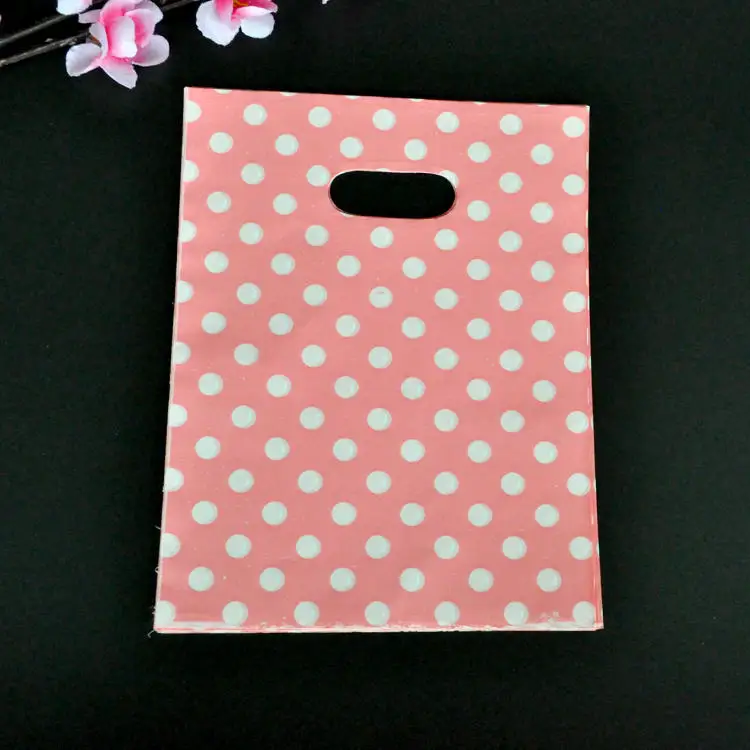 Pink Dots Горячая Распродажа 100 шт/Партия 15x20 см "спасибо" Дизайн Пластиковый Подарочный мешочек для украшений подарочная упаковка для закусок пластиковые пакеты с ручками - Цвет: Pink Dots