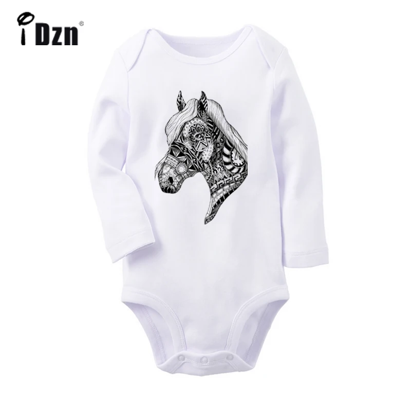 

Cool Ornate Horse Head VTG Sketching How Rainbows Are Made Newborn Baby Bodysuit Toddler Onesies Long Sleeve Jumpsuit Clothes