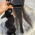 Натуральные человеческие волосы для наращивания, Бразильская волнистая лента для наращивания волос, 100 граммов, 40 фото, 8-30 дюймов