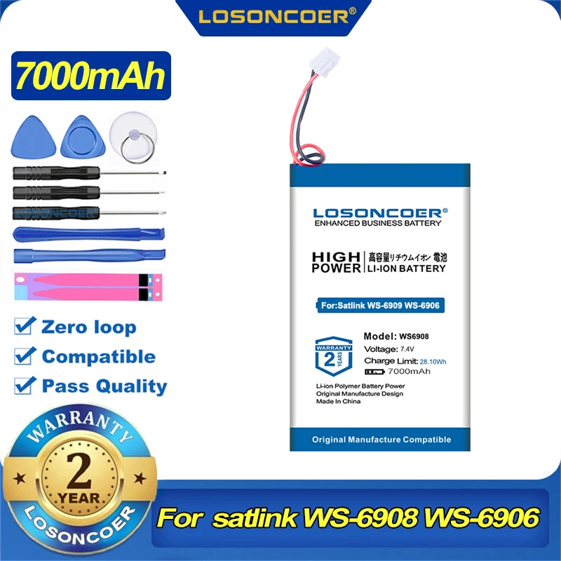 7000 мА/ч Батарея для Satlink WS 6908 6906 6909 6905 6912 6918 6936 6969 6960 6979 6939 6926|Цифровые аккумуляторы|