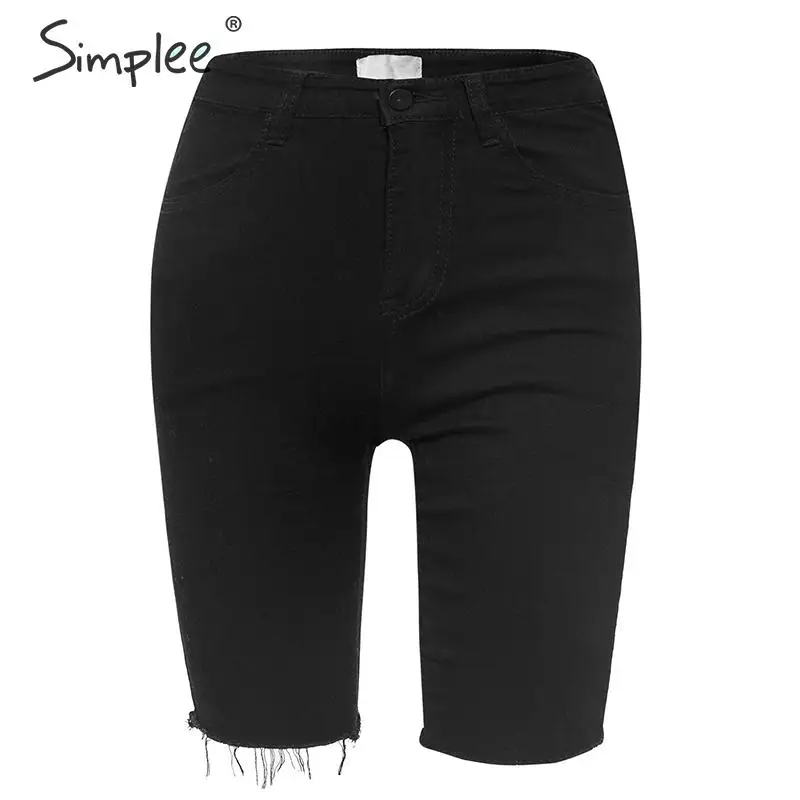 Simplee женские облегающие короткие штаны уличная одежда пуговицы размера плюс