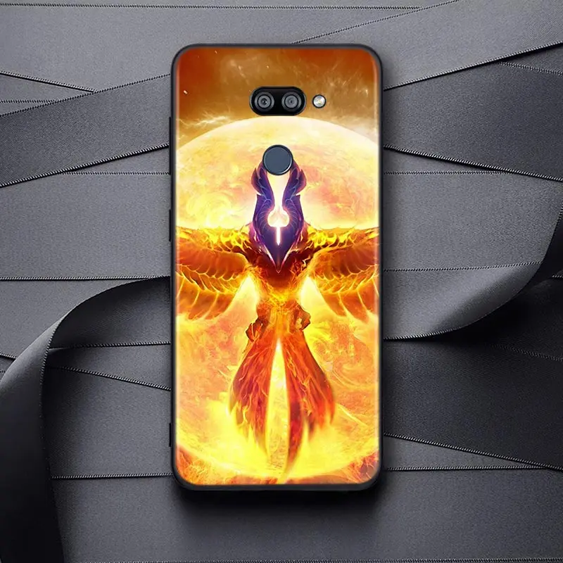 

Beautiful phoenix For LG K22 K71 K61 K51S K41S K30 K20 K50S K40S Q60 V60 V50 V40 V35 V30 G8 ThinQ Black Phone Case