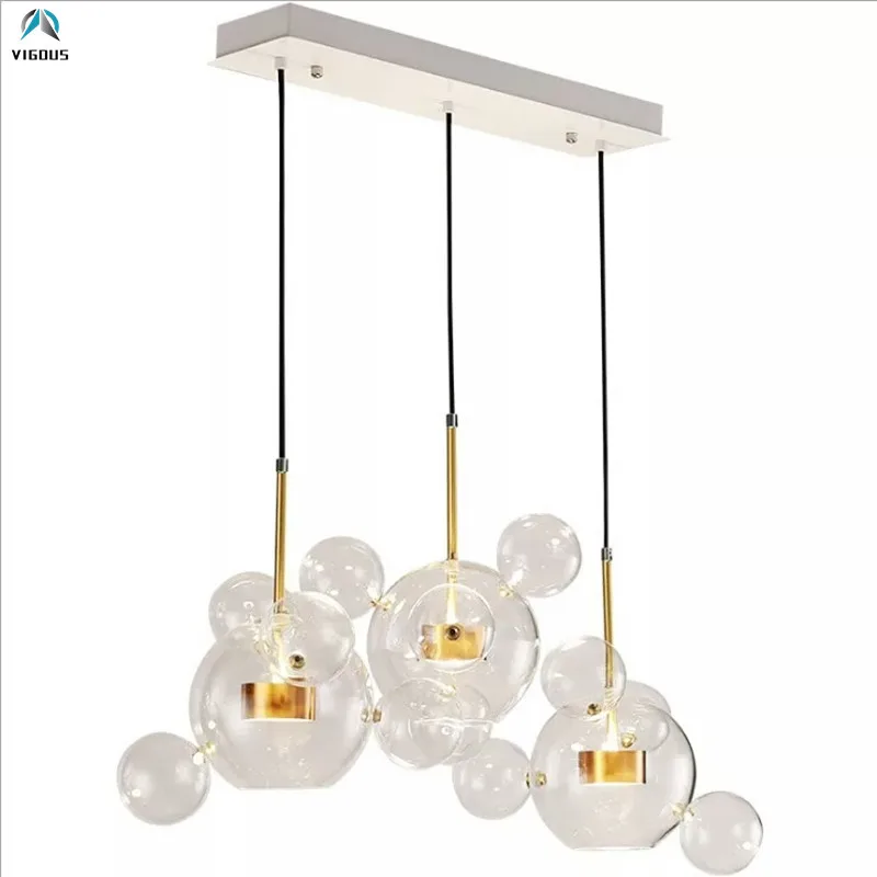 Nordic Clear Glass Led подвесной светильник из золотистой меди для гостиной люстра
