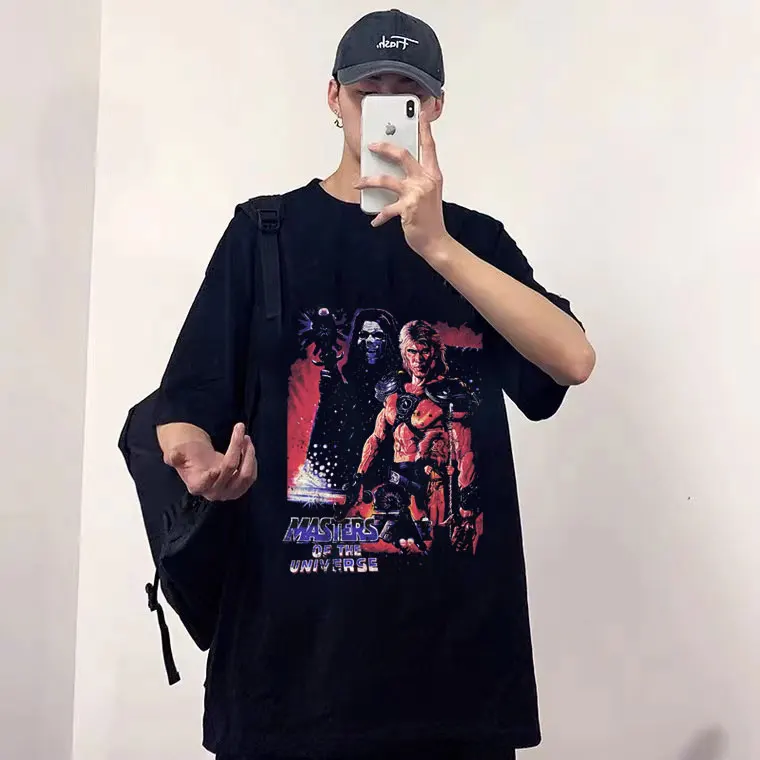 

Classic Vintage He-Man Masters of The Universe Tshirt Short Sleeve Eternia Gym T Shirt Men Cotton T-shirt 80s Anime Tees Tops