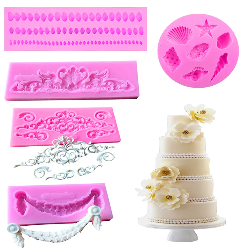 WALFOS DIY милые жемчужные струнные бусины силиконовые формы для украшения торта помадка форма для выпечки