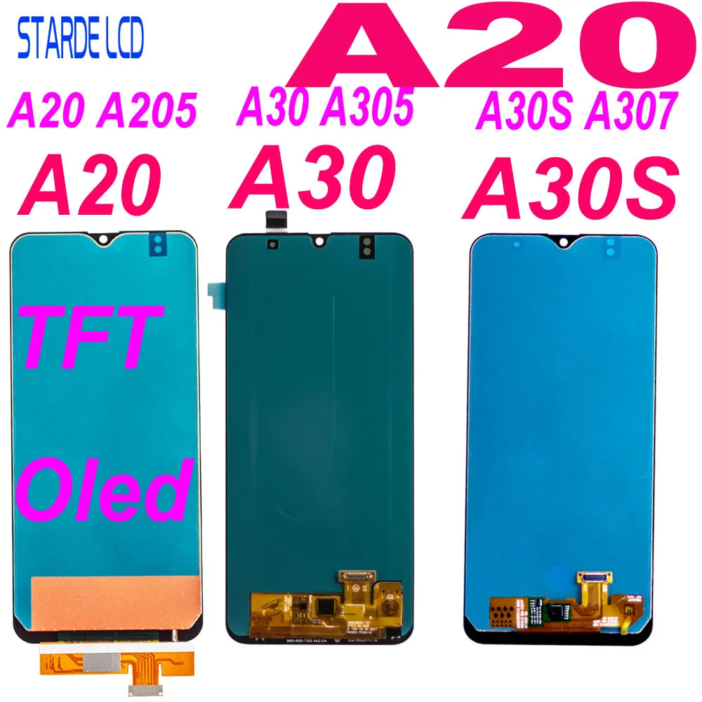 

ЖК-дисплей 6,4 ''для Samsung A20, A205, SM-A205F, A205FN, сенсорный экран с цифровым преобразователем для A30, A305/DS, A305F, A305FD, A305A, A30S, A307, A307F