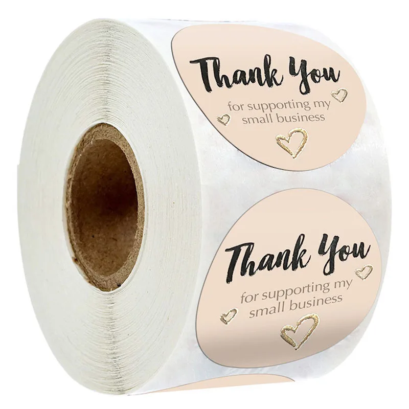 

Round "thank you" Self-Adhesive Sealing Label Roll Packaging Sticker Decoration Handmade