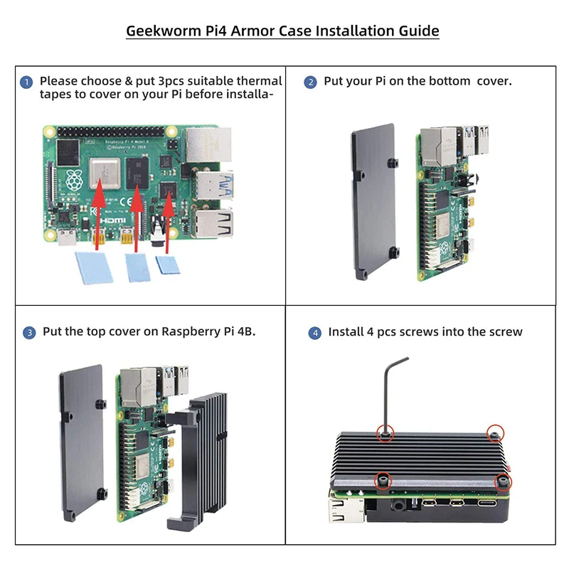 Raspberry Pi 4 Armor, Raspberry Pi 4,   B,   ,   ,   Raspber